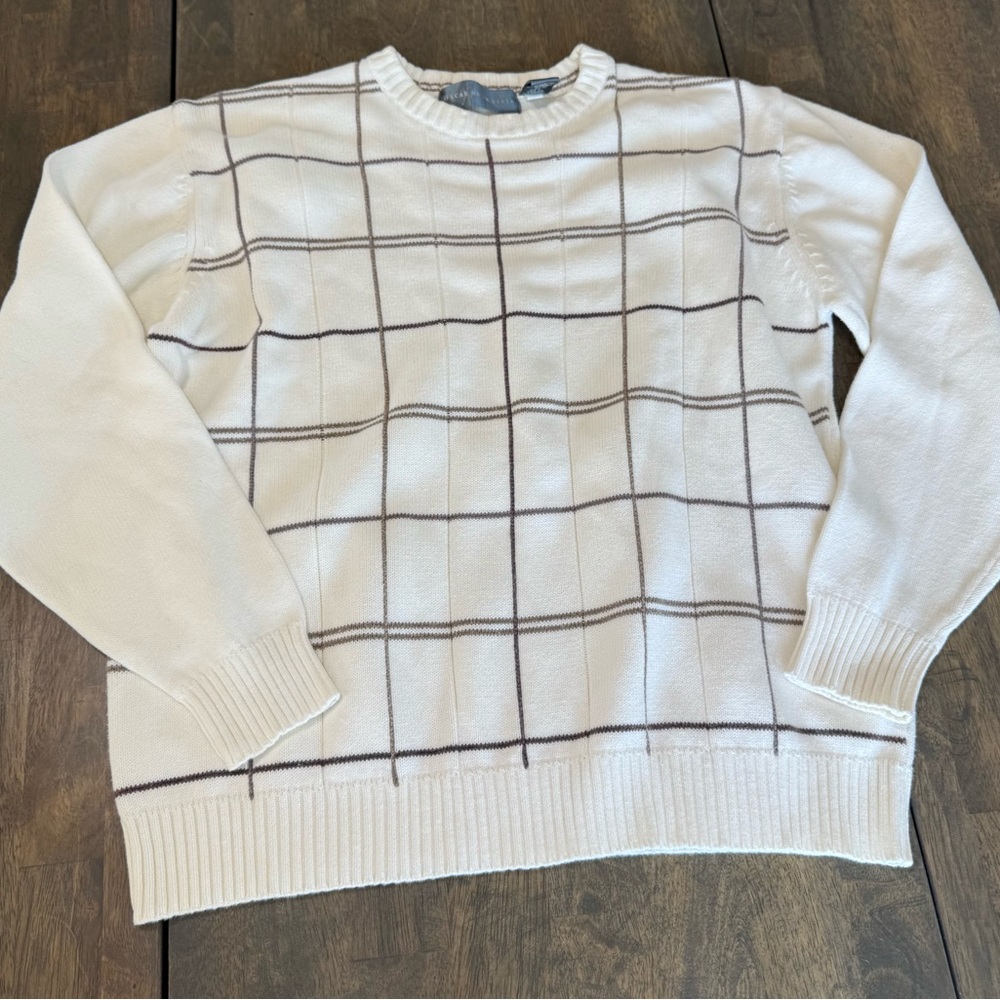 Oscar De La Renta Vintage Retro Sweater 90s Cable Knit Designer Pullover Sweater